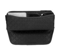 sourcing map Car Seat Gap Filler Organizer 11.5 x 8 x 2.1 Inch Leather Universal Car Organizer Storage Box Between Seat and Console for Phone Sunglasses Keys, Black