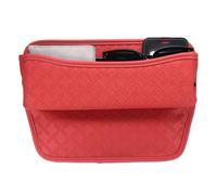 sourcing map Car Seat Gap Filler Organizer 11.5 x 8 x 2.1 Inch Leather Universal Car Organizer Storage Box Between Seat and Console for Phone Sunglasses Keys, Red