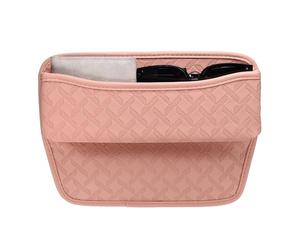 sourcing map Car Seat Gap Filler Organizer 11.5 x 8 x 2.1 Inch Leather Universal Car Organizer Storage Box Between Seat and Console for Phone Sunglasses Keys, Pink