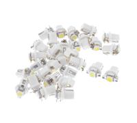 sourcing map Car T5 B8.5D 5050 LED Side Light Dashboard Guage Lamp White 30 Pcs