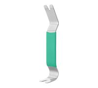 sourcing map Car Trim Removal Tool 7" Steel Auto Double Head Clip Lifter Car Removal Pry Bar Tools with Rubber Sleeve for Vehicle Door Audio Window Radio Panel Dashboard Repair, Green