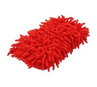 sourcing map Car Wash Sponge 8.7" x 4.3" Chenille Microfiber Mitt Scratch-Free Absorbent Scour Scrubber Cleaning Sponge for Washing Detailing on Cars, Trucks, SUV, Boats, RVs, Red
