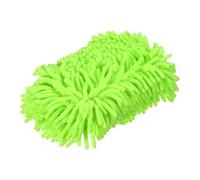 sourcing map Car Wash Sponge 9.1" x 4.7" Chenille Microfiber Mitt Scratch-Free Absorbent Scour Scrubber Cleaning Sponge for Washing Detailing on Cars, Trucks, SUV, Boats, Fluorescent Green