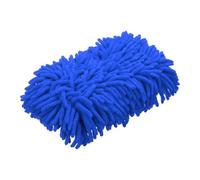 sourcing map Car Wash Sponge 9.1" x 4.7" Chenille Microfiber Mitt Scratch-Free Absorbent Scour Scrubber Cleaning Sponge for Washing Detailing on Cars, Trucks, SUV, Boats, RVs, Dark Blue