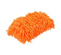 sourcing map Car Wash Sponge 9.1" x 4.7" Chenille Microfiber Mitt Scratch-Free Absorbent Scour Scrubber Cleaning Sponge for Washing Detailing on Cars, Trucks, SUV, Boats, RVs, Orange