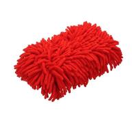 sourcing map Car Wash Sponge 9.1" x 4.7" Chenille Microfiber Mitt Scratch-Free Absorbent Scour Scrubber Cleaning Sponge for Washing Detailing on Cars, Trucks, SUV, Boats, RVs, Red