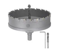 sourcing map Carbide Hole Saw Kit 120mm (4-3/4") Metal Hole Cutter Set with 2pcs Center Drill Bits Springs 1pcs Wrench for Stainless Steel Copper Iron Aluminum
