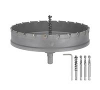 sourcing map Carbide Hole Saw Kit 170mm (6-11/16") Metal Hole Cutter Set with 5pcs Center Drill Bits Springs 1pcs Wrench for Stainless Steel Copper Iron Aluminum