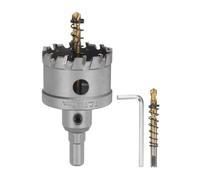 sourcing map Carbide Hole Saw Kit 46mm (1-13/16") Metal Hole Cutter Set with 2pcs Center Drill Bits Springs 1pcs Wrench for Stainless Steel Copper Iron Aluminum