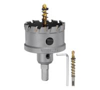 sourcing map Carbide Hole Saw Kit 54mm (2-1/8") Metal Hole Cutter Set with 2pcs Center Drill Bits Springs 1pcs Wrench for Stainless Steel Copper Iron Aluminum