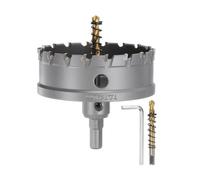 sourcing map Carbide Hole Saw Kit 90mm (3-35/64") Metal Hole Cutter Set with 2pcs Center Drill Bits Springs 1pcs Wrench for Stainless Steel Copper Iron Aluminum