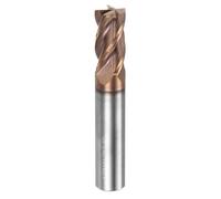 sourcing map Carbide Square End Mill, 1/2" Diameter TiAlN Coated 4 Flutes Milling Bit Cutter, for Hardened Steel Stainless Steel Alloy Metal, 1/2" Shank 1" Cut Length 3" Long HRC50