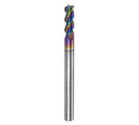 sourcing map Carbide Square End Mill, 1/8" Diameter Diamond-Like Carbon Coated 3 Flutes Milling Bit Cutter, for Aluminum Copper Non-Ferrous Metal, 1/8" Shank 3/8" Cut Length 1-1/2" Long HRC50