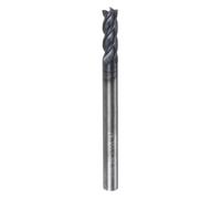 sourcing map Carbide Square End Mill, 1/8" Diameter TiAlN Coated 4 Flutes Milling Bit Cutter, for Hardened Steel Stainless Steel Alloy Metal, 1/8" Shank 3/8" Cut Length 1-1/2" Long HRC50