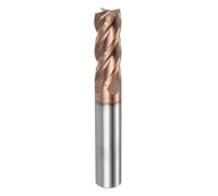 sourcing map Carbide Square End Mill, 3/8" Diameter TiAlN Coated 4 Flutes Milling Bit Cutter, for Hardened Steel Stainless Steel Alloy Metal, 3/8" Shank 1" Cut Length 2-1/2" Long HRC50