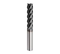 sourcing map Carbide Square Nose End Mill Bit 1/2" Cut Dia 4 Flutes TiAlN Coated Milling Cutter for Hardened Steel Metal (1/2" Shank 2" Cut Length 4" Long 45 Degree HRC49-51)
