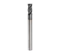 sourcing map Carbide Square Nose End Mill Bit 3/16" Cut Dia 4 Flutes TiAlN Coated Milling Cutter for Hardened Steel Metal (3/16" Shank 3/8" Cut Length 2" Long 30 Degree Helix)