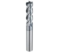 sourcing map Carbide Square Nose End Mill Bit 3/8" Cut Dia 4 Flutes TiAlN Coated Milling Cutter for Hardened Steel Metal (3/8" Shank 1-1/8" Cut Length 3" Long 30 Degree Helix HRC53-55)
