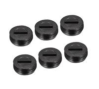 sourcing map Carbon Brush Holder Cap Motor Electric Brush Plastic Cover Thread Black 13mm OD 5.3mm Height, Pack of 6