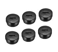 sourcing map Carbon Brush Holder Cap Motor Electric Brush Plastic Cover Thread Black 17.6mm OD 6.4mm Height, Pack of 6
