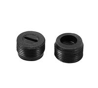 sourcing map Carbon Brush Holder Caps 14mm O.D. 7.5mm I.D. 8mm Thickness Motor Brush Cover Plastic Fitting Thread Black 2pcs