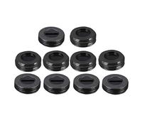sourcing map Carbon Brush Holder Caps 14mm O.D. 7mm I.D. 4.7mm Thickness Motor Brush Cover Plastic Fitting Thread Black 10pcs