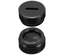 sourcing map Carbon Brush Holder Caps 16mm O.D. 8mm Thickness Motor Brush Cover Plastic Fitting Thread Black 2pcs