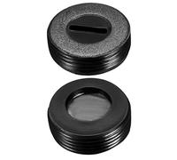 sourcing map Carbon Brush Holder Caps 18mm O.d. 6.3mm Thickness Motor Brush Cover Plastic Fitting Thread Black 2pcs