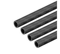 sourcing map Carbon Fiber Round Tube 6mm x 4mm x 400mm 3K Roll Wrapped Matt Surface for RC Airplane Quadcopter 4Pcs