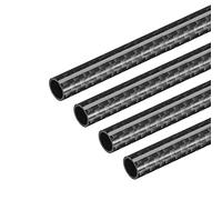 sourcing map Carbon Fiber Tube 8x6x330mm for RC Airplane Quadcopter Black Tube 3K Roll Wrapped Glossy Surface 4Pcs