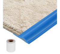 sourcing map Carpet Transition Strip, 3.2ft x 1.3in Silicone Carpet to Tile Transition Strip, Floor Edge Strips with Tape, Laminate Edge Trim for Joining Gaps, Floor Tiles, Dark Blue
