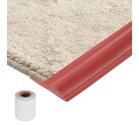 sourcing map Carpet Transition Strip, 6.5ft x 1.3in Silicone Carpet to Tile Transition Strip, Floor Edge Strips with Tape, Laminate Edge Trim for Joining Gaps, Floor Tiles, Red
