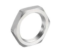 sourcing map Cast Pipe Fitting Hex Locknut, 304 Stainless Steel Hex Lock Nut G 1" Female Thread (DN25) for Plumbing Fixed, Water Broom and Undercarriage Cleaner