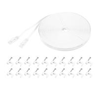 sourcing map Cat 6 Ethernet Cable 82ft, 32AWG 250MHz Flat High Speed RJ45 Cat6 Internet Network Patch Cord with Clips for Computer, Gaming, Router, Modem, White