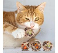 sourcing map Cat Chew Balls Natural Silvervine Stick Cage Ball, Interesting and Rotatable, Kittens Teeth Cleaning Chew Plastic Balls, (3 Pcs), Intended for Bedroom/Balcony/Feeding Area