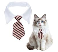 sourcing map Cat Dog Tie with Collar Formal Pet Cats Necktie Pink/Black L | Cute Tuxedo Bowtie with Handcrafted Adjustable White Collar Formal Pet Cats Necktie for Puppies Medium Boys/Kitten Wedding