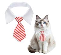 sourcing map Cat Dog Tie with Collar, Formal Pet Cats Necktie, Red/White, L | Cute Tuxedo Bowtie with Handcrafted Adjustable White Collar, Intended for Puppies Medium Boys/Kitten Wedding