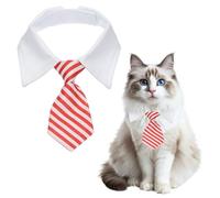 sourcing map Cat Dog Tie with Collar, Formal Pet Cats Necktie, Red/White, S | Cute Tuxedo Bowtie with Handcrafted Adjustable White Collar, Intended for Puppies Medium Boys/Kitten Wedding