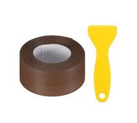 sourcing map Caulk Tape, Brown Toilet Caulk Strip Self Adhesive 1.5" x 16.4Ft Caulking Sealant Tape with Sealing Tool for Kitchen Bathroom Edge Protector
