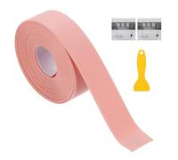 sourcing map Caulk Tape Waterproof, 0.8 In x 16.4 ft / 21mm x 5M Self-Adhesive Sealant Sealing Strip Caulking Sealant Tape PVC with Tool for Kitchen Sink Toilet Bathroom Bathtub Floor, Pink
