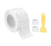 sourcing map Caulk Tape Waterproof, 1.42 Inch x 10.5 ft Self-Adhesive Sealant Sealing Strip Caulking Sealant Tape PVC with Tool for Kitchen Sink Toilet Bathroom Bathtub Floor, Gray White