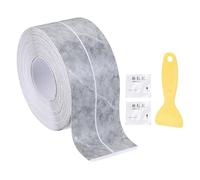 sourcing map Caulk Tape Waterproof, 1.42 Inch x 16.4 ft Self-Adhesive Sealant Sealing Strip Caulking Sealant Tape PVC with Tool for Kitchen Sink Toilet Bathroom Bathtub Floor, Gray Marble