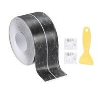 sourcing map Caulk Tape Waterproof, 1.42 Inch x 16.4 ft Self-Adhesive Sealant Sealing Strip Caulking Sealant Tape PVC with Tool for Kitchen Sink Toilet Bathroom Bathtub Floor, Black Marble