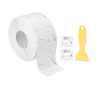sourcing map Caulk Tape Waterproof, 1.42 Inch x 16.4 ft Self-Adhesive Sealant Sealing Strip Caulking Sealant Tape PVC with Tool for Kitchen Sink Toilet Bathroom Bathtub Floor, Gray White