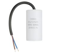 sourcing map CBB60 Run Capacitor 25uf 450V AC 2 Wires 50/60Hz Cylinder 73x37mm White for Air Compressor Water Pump Motor