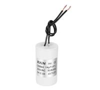 sourcing map CBB60 Running Capacitor, 14UF 250V 5% Tolerance Cylinder Motor Run Capacitor with 2 Wire for Air Conditioner Compressor Washing Machine Refrigerator, White