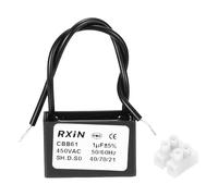 sourcing map CBB61 Capacitor, 1uF 450V 2-Wire Ceiling Fan Motor Starting Capacitor for Ceiling Fan, Motor Generator, Blower, Exhaust Fan, Black