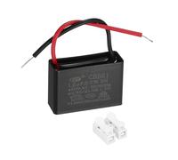 sourcing map CBB61 Ceiling Fan Capacitor, 1.2uF 450V AC 2 Wires Ceiling Fan Capacitor Replacement with Terminal Blocks for Pump Motor Generator Blower, 37x25x14mm