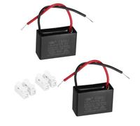 sourcing map CBB61 Ceiling Fan Capacitor, 1.8uF 450V AC 2 Wires Ceiling Fan Capacitor Replacement with Terminal Blocks for Pump Motor Generator Blower, 2pcs, 37x25x15.5mm