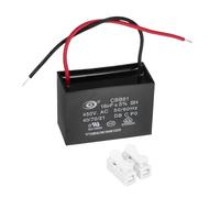 sourcing map CBB61 Ceiling Fan Capacitor, 16uF 450V AC 2 Wires Ceiling Fan Capacitor Replacement with Terminal Blocks for Pump Motor Generator Blower, 52x40x29mm